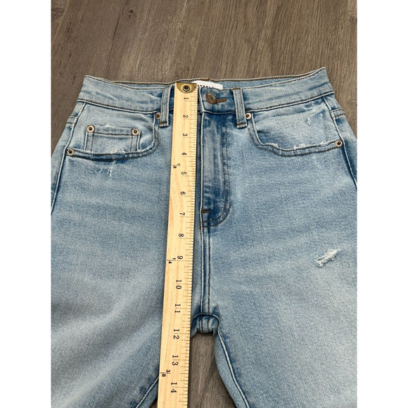 Pistola Womens Light Wash Blue Distressed Denim High Rise Straight Jeans Size 26 - Picture 5 of 7